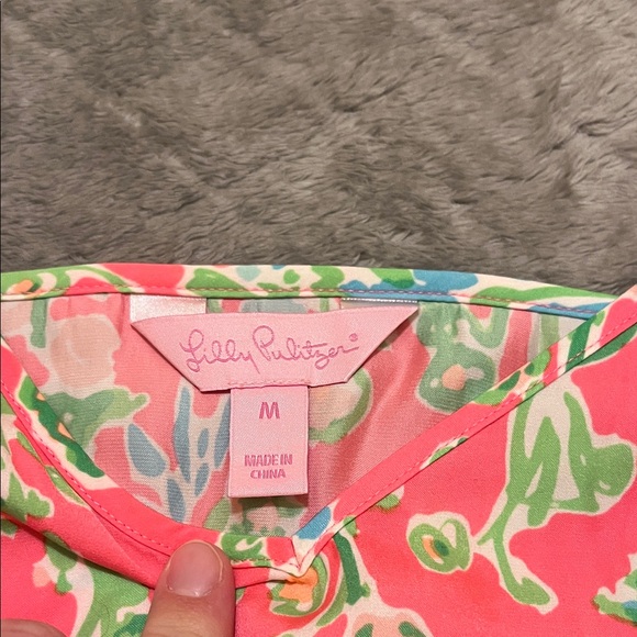Lilly Pulitzer Pink and Green Floral Romper - Picture 2 of 6